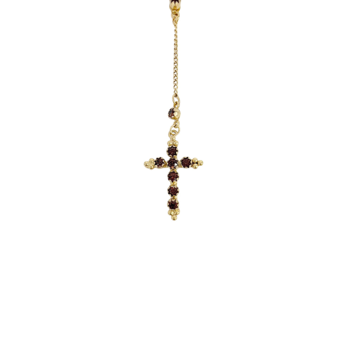 VSA Maddie Rosary Necklace Topaz & Gold