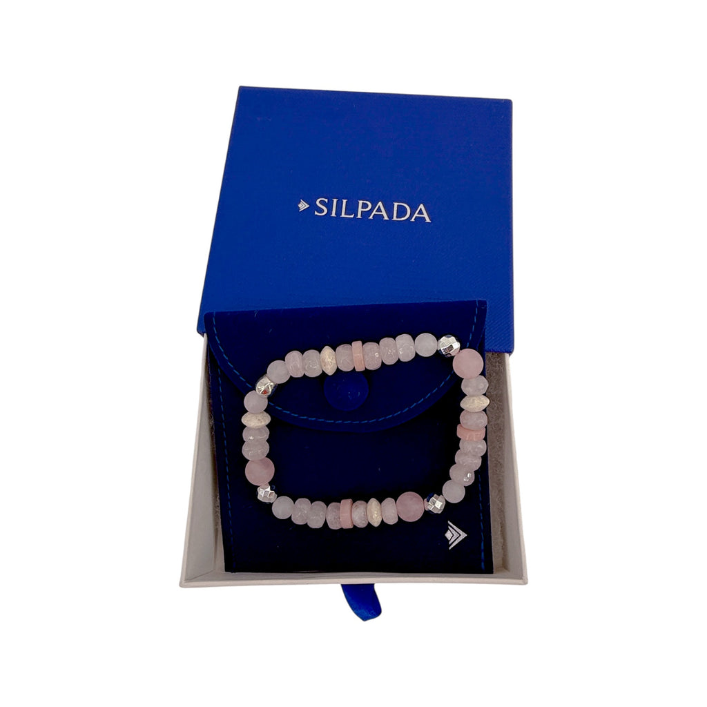 SILPADA Pink Coast Silver Mixed Stones Beaded Bracelet