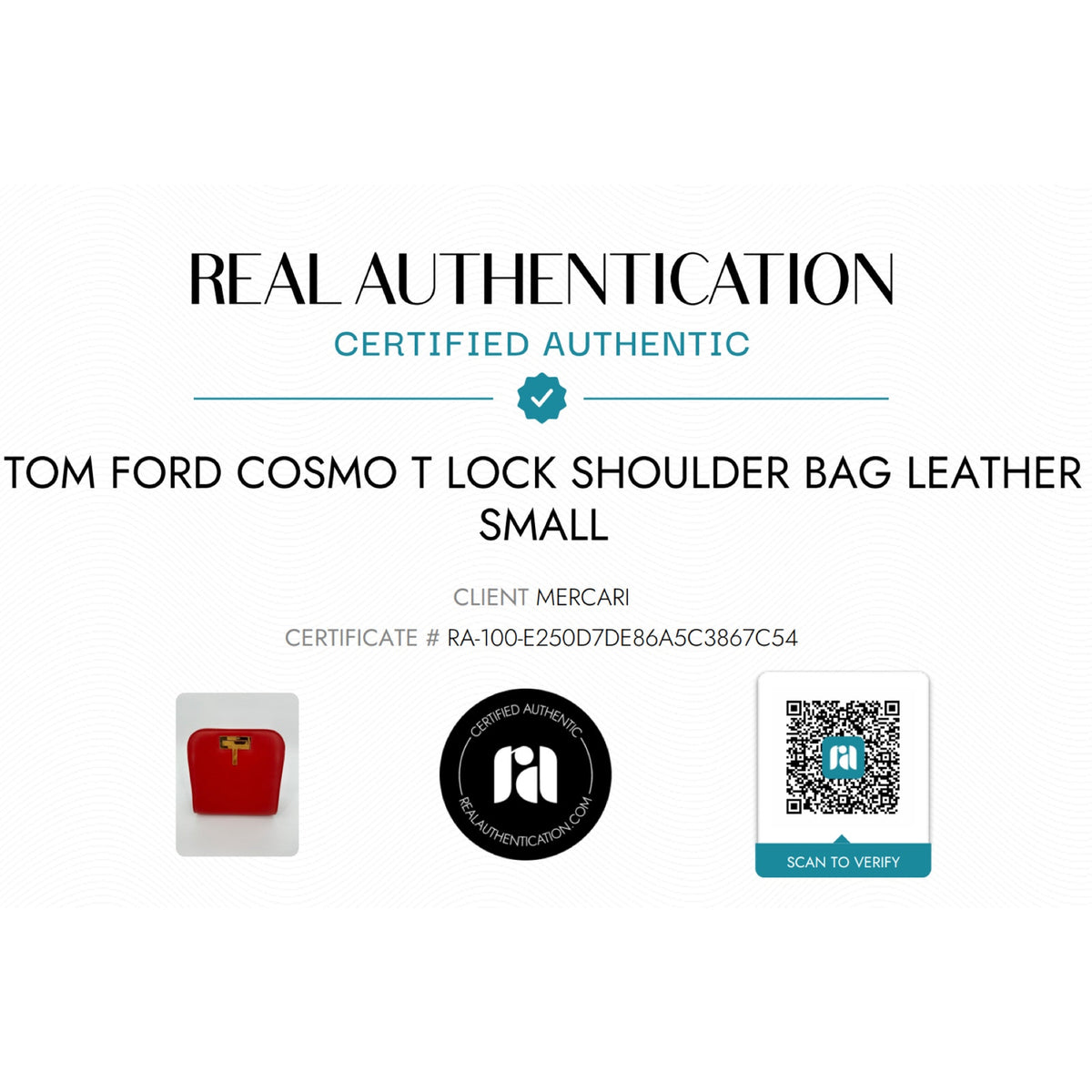 TOM FORD Cosmo T Lock Shoulder Bag in Red Leather