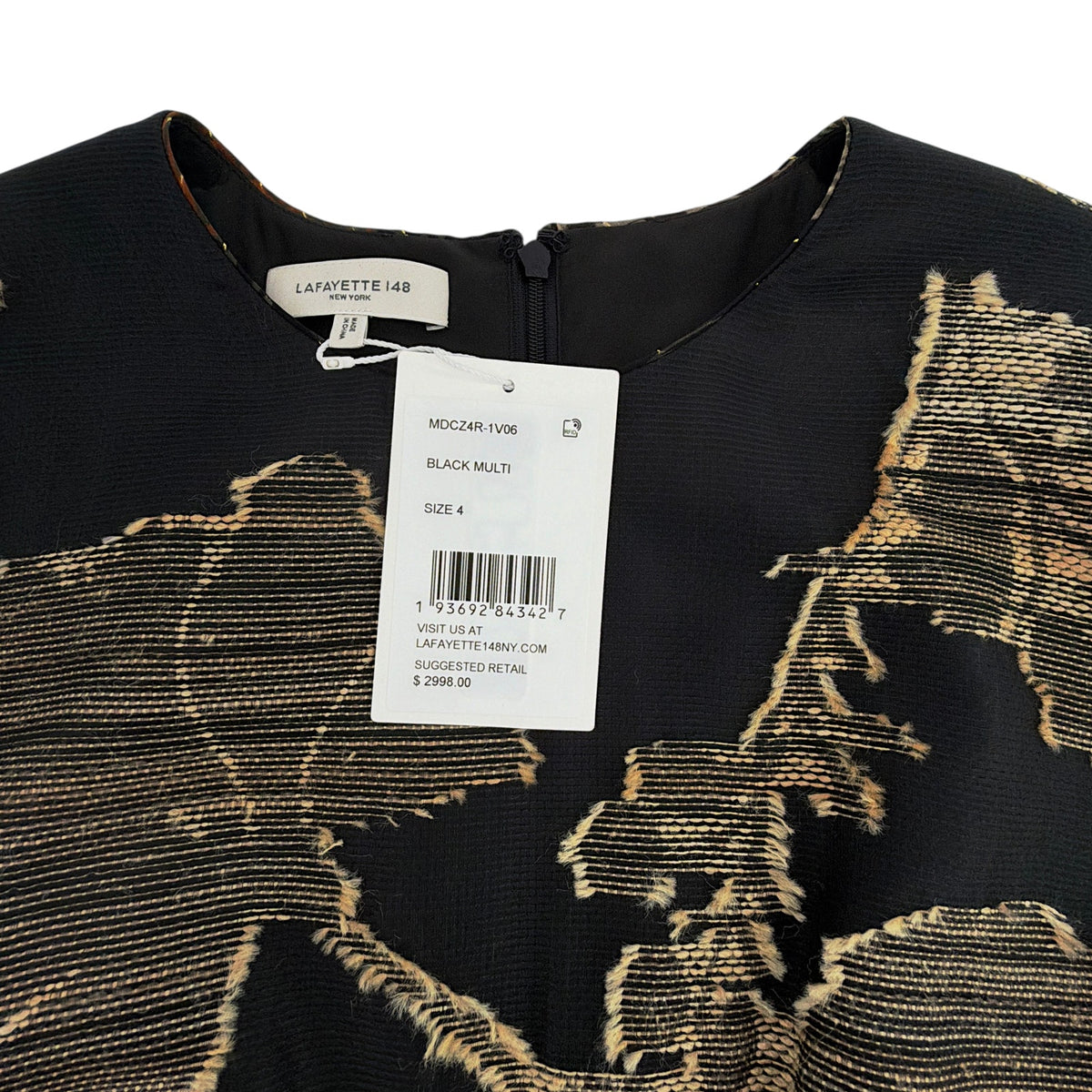 LAFAYETTE 148 New York Jacquard Silk Evening Gown in Black 4|S