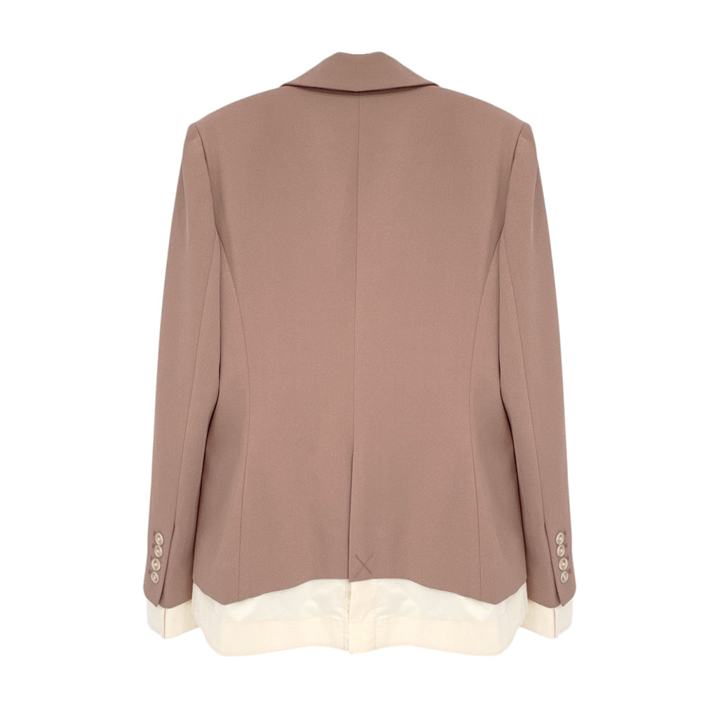 JONATHAN SIMKHAI Jubilee Transitional Blazer in Teak & Parchment 6|M