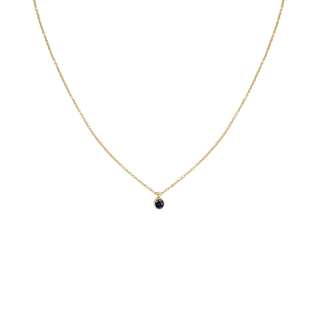 ZOE CHICCO 14K Gold Black Diamond Bezel Necklace