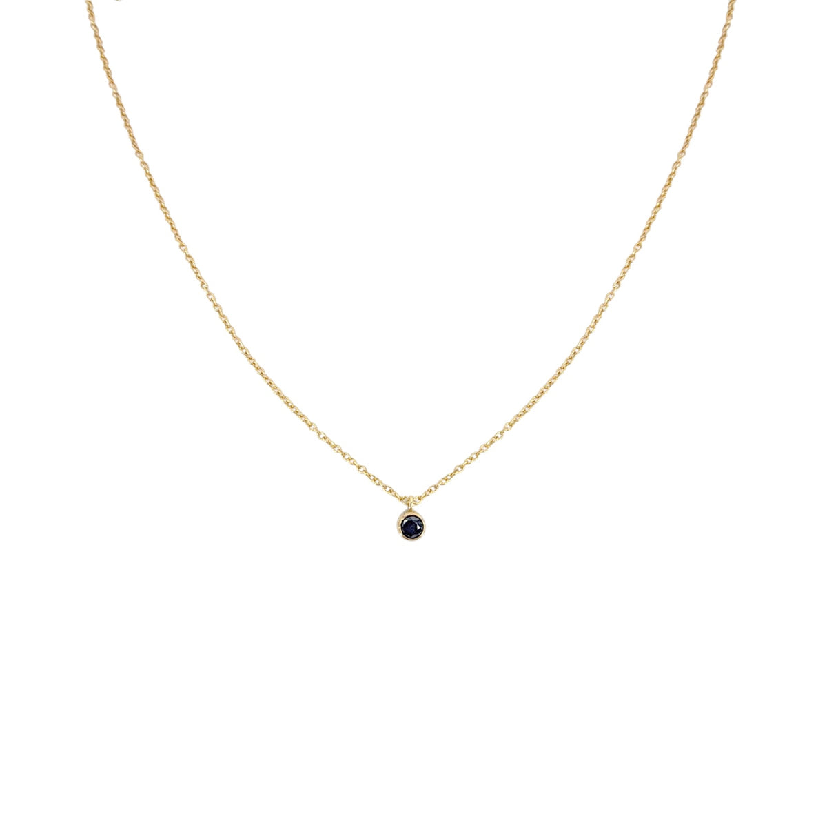 ZOE CHICCO 14K Gold Black Diamond Bezel Necklace