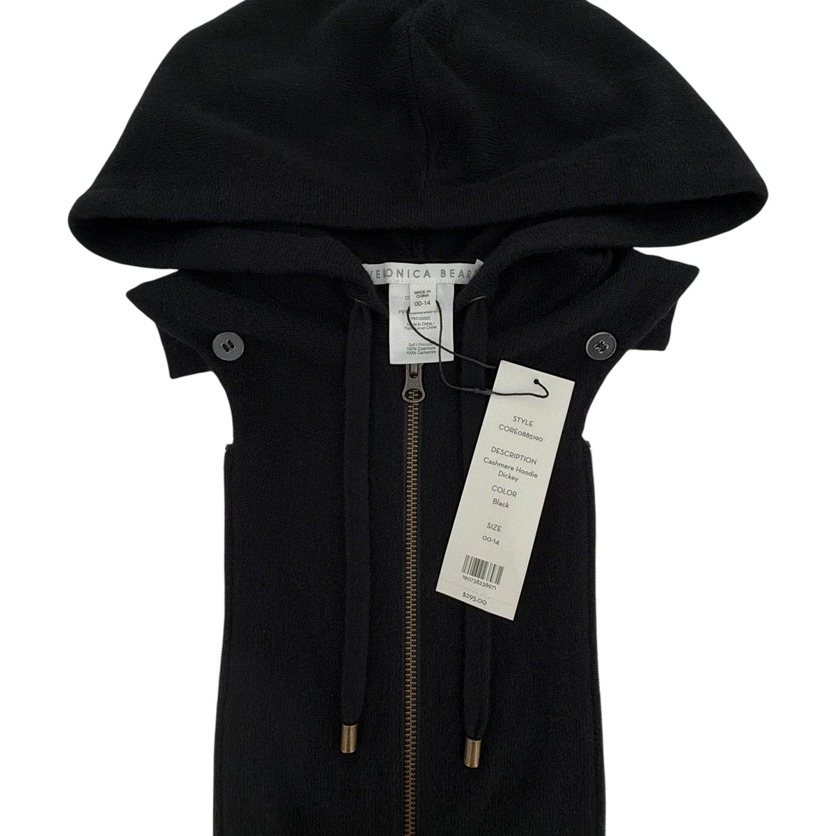 VERONICA BEARD Cashmere Hoodie Dickey in Black