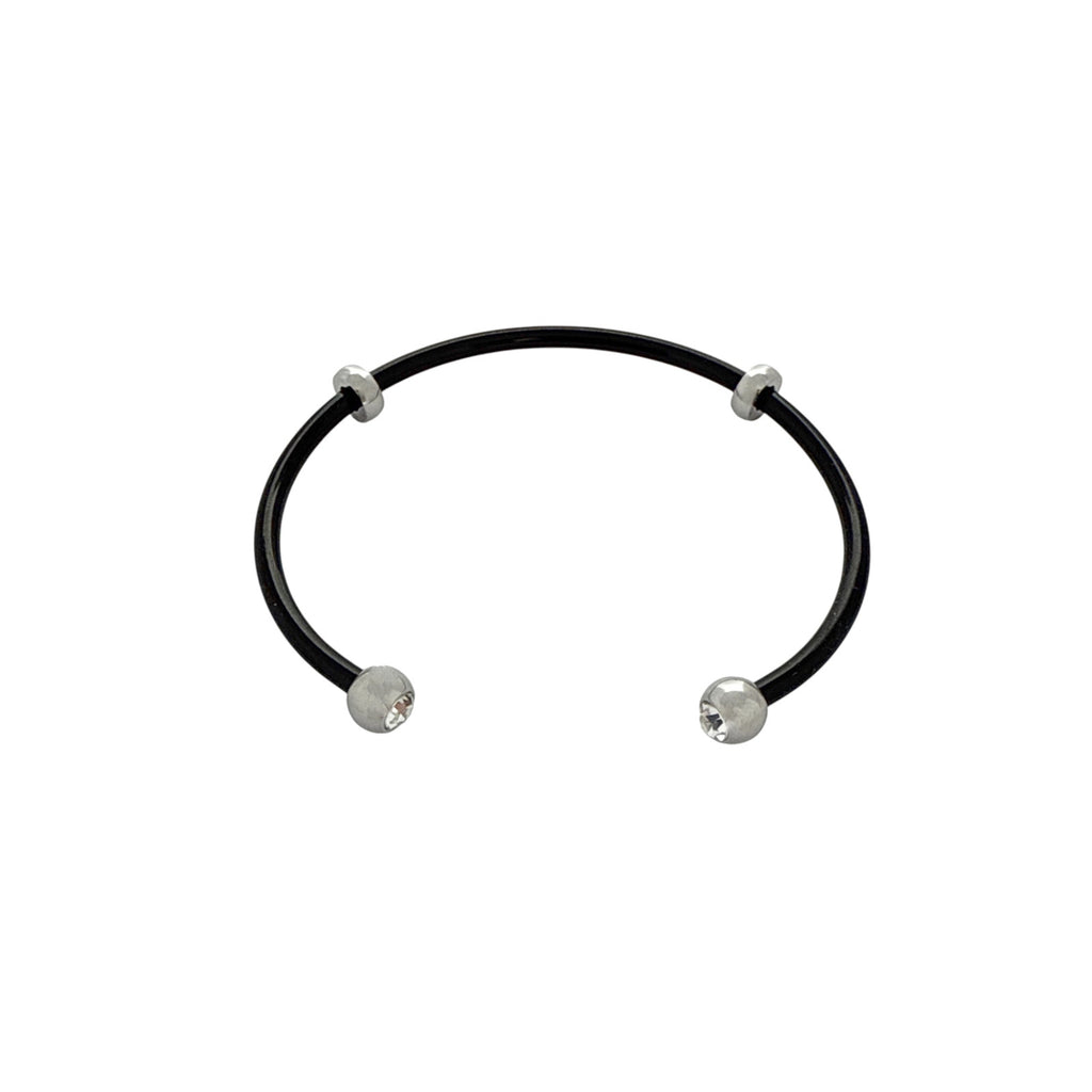 ALEX+ANI Bezel Stone Enamel Cuff Black