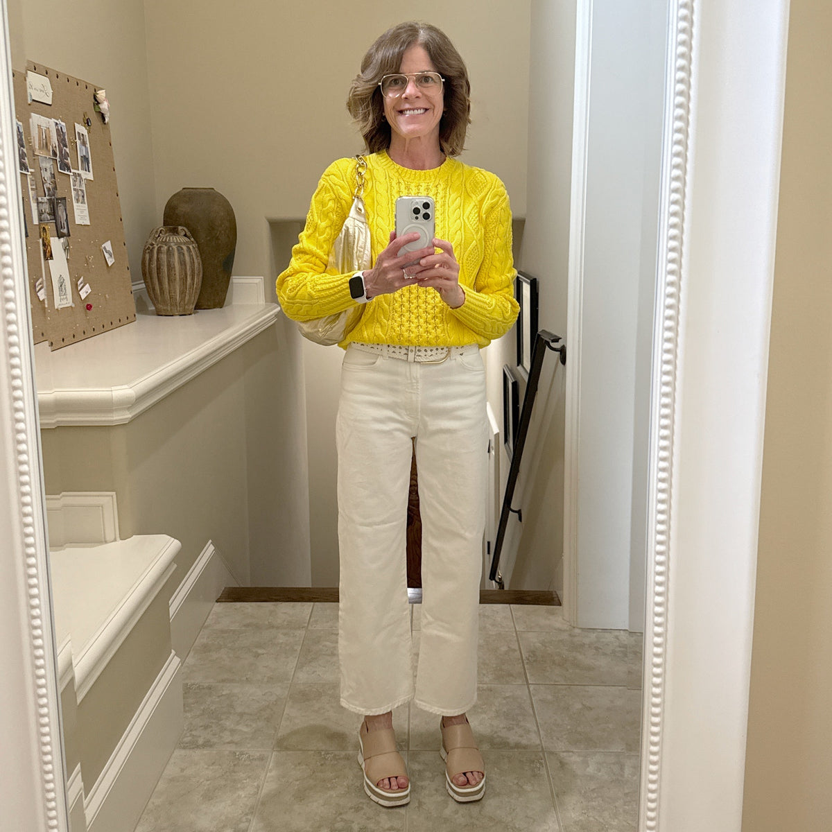 POLO RALPH LAUREN Cable-Knit Cotton Jumper in Yellow XS