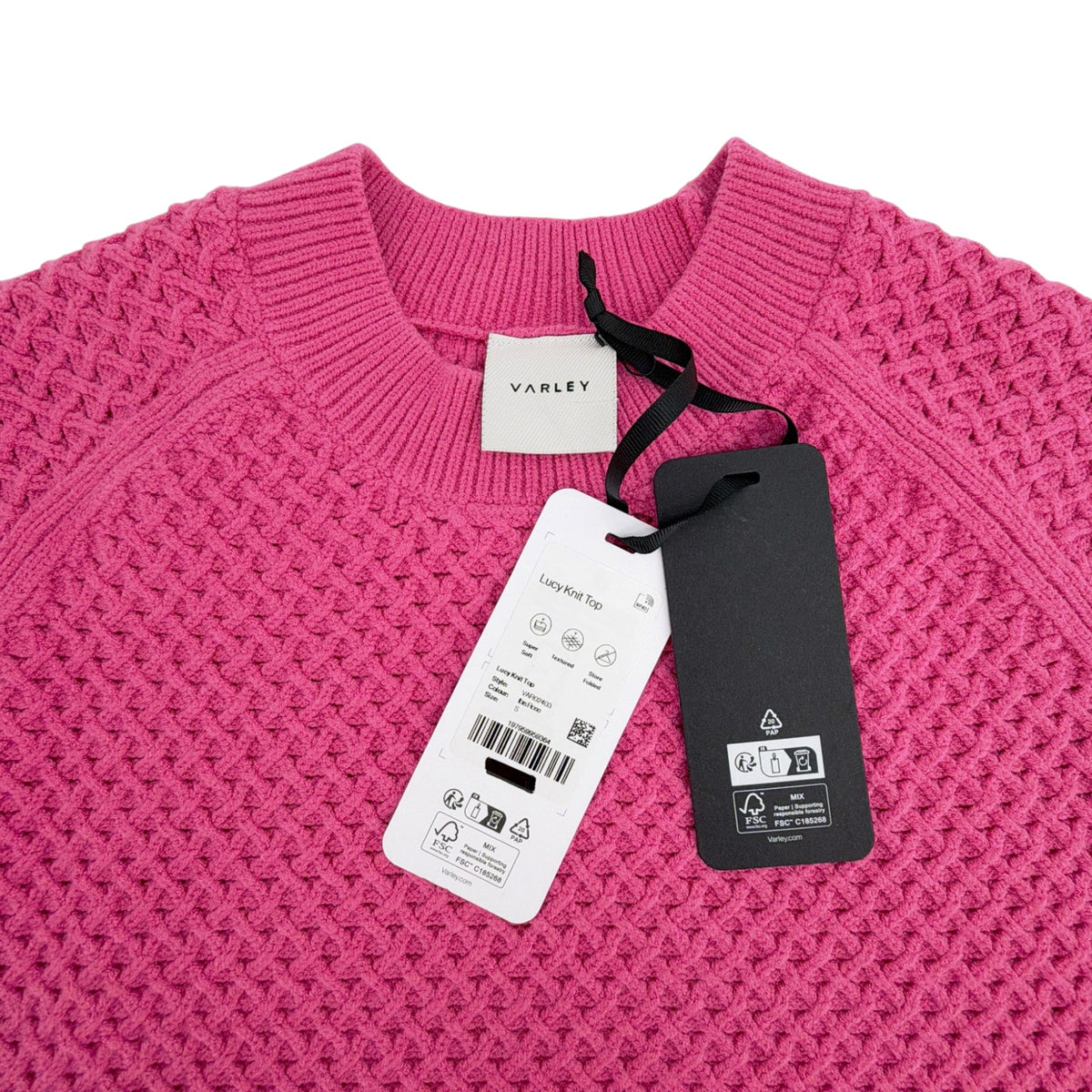 VARLEY Lucy Knit Top in Ibis Rose S