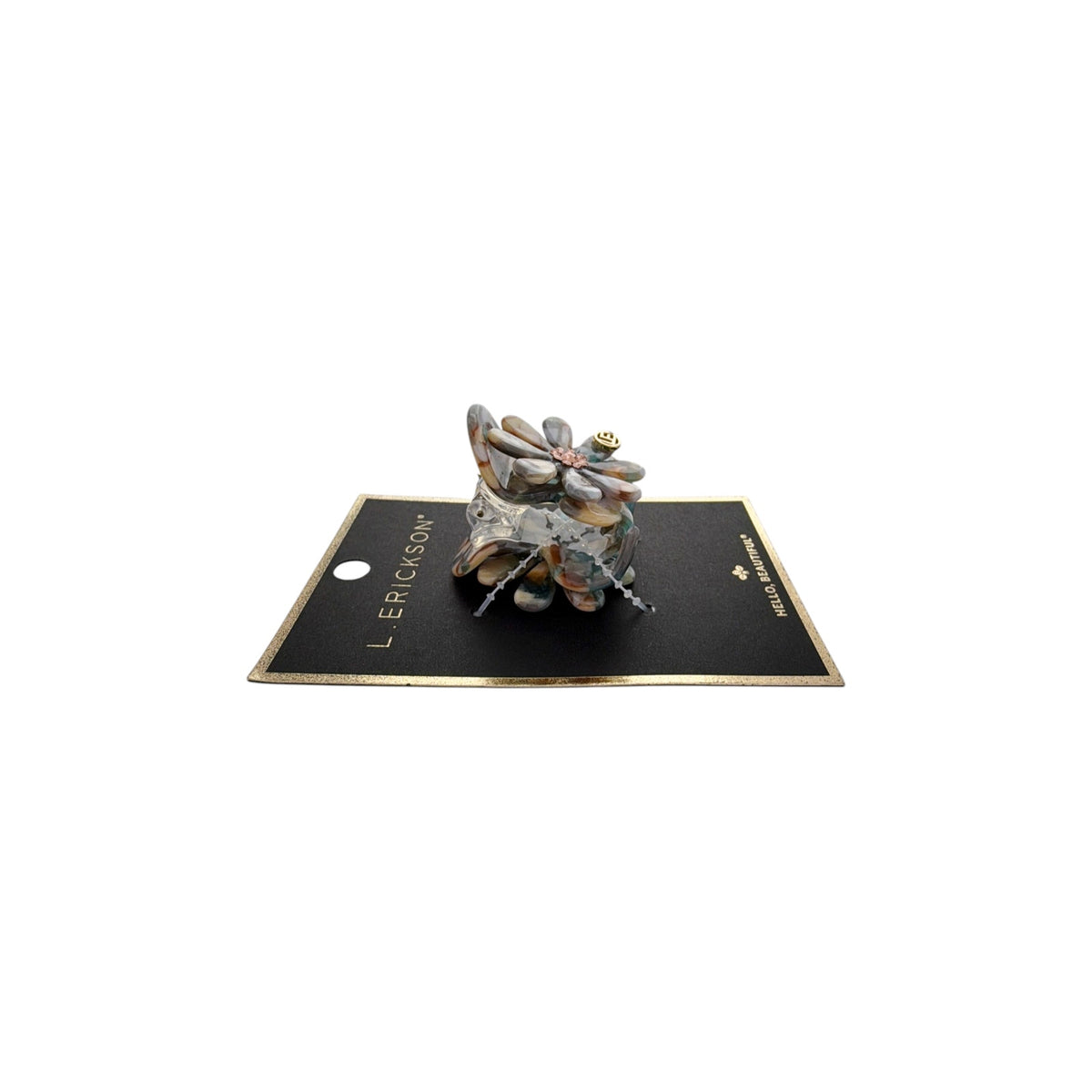 FRANCE LUXE L. ERICKSON Lane Claw Clip Blue & Tan