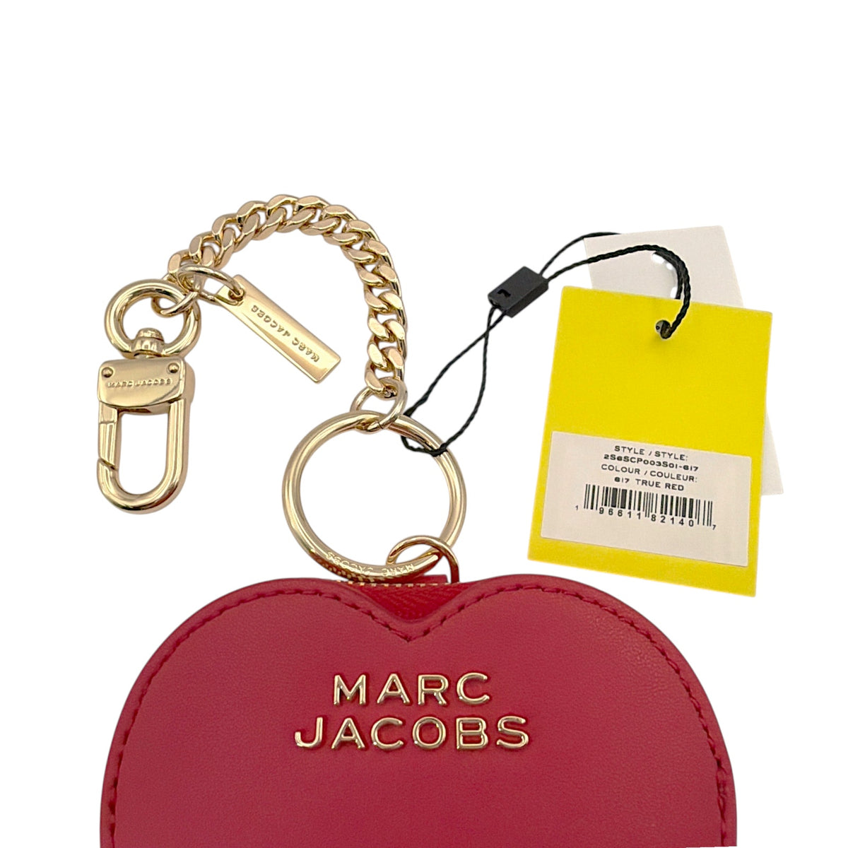 MARC JACOBS The Heart Pouch Bag Charm in True Red