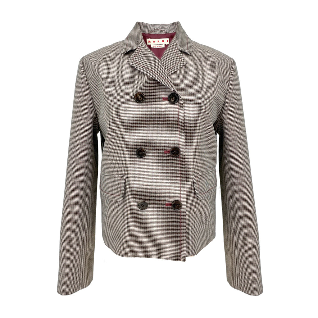 MARNI Houndstooth Double Breasted Blazer IT40|S