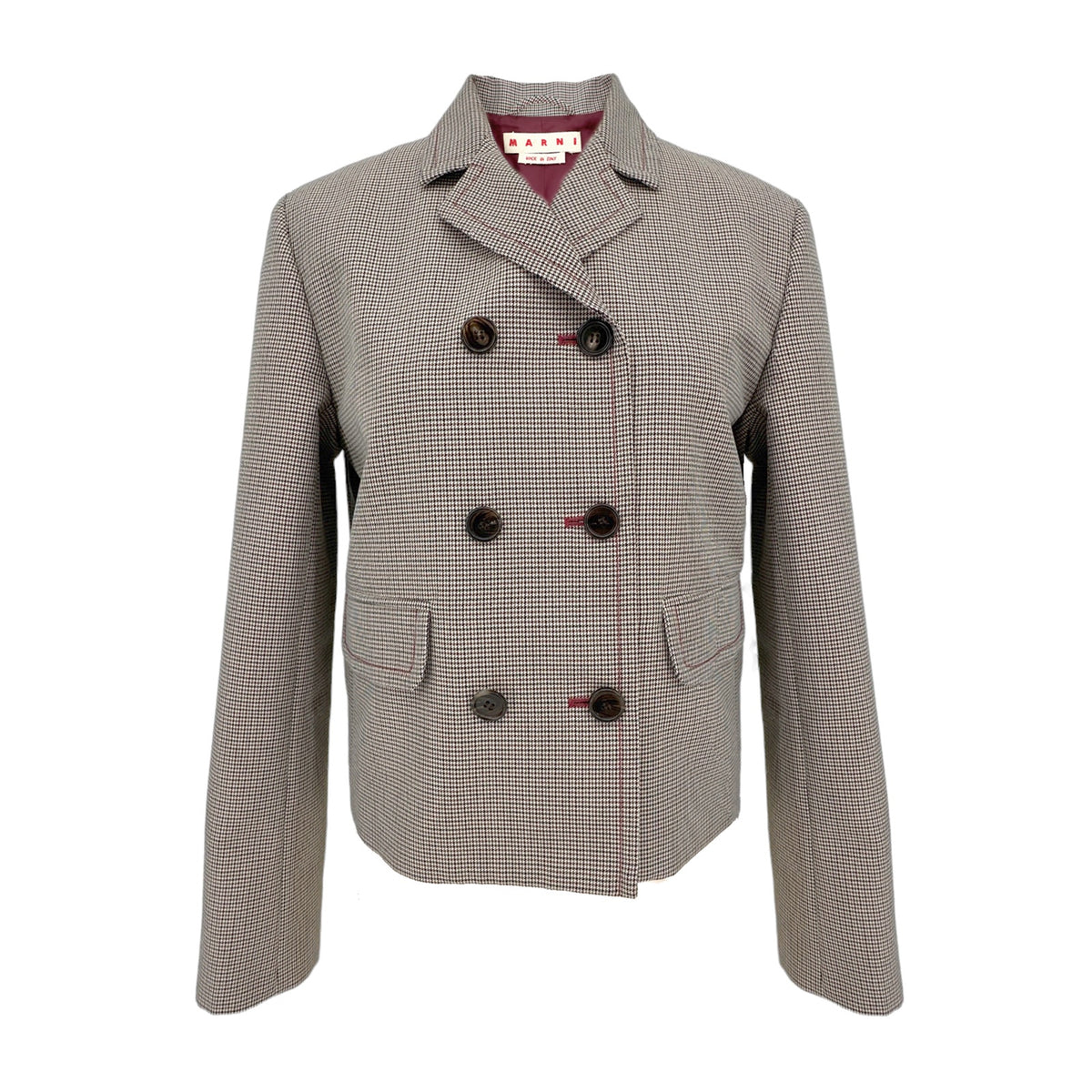 MARNI Houndstooth Double Breasted Blazer IT40|S