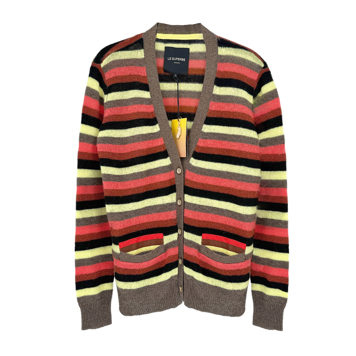LE SUPERBE Boyfriend Sweater in Bright Stripe S