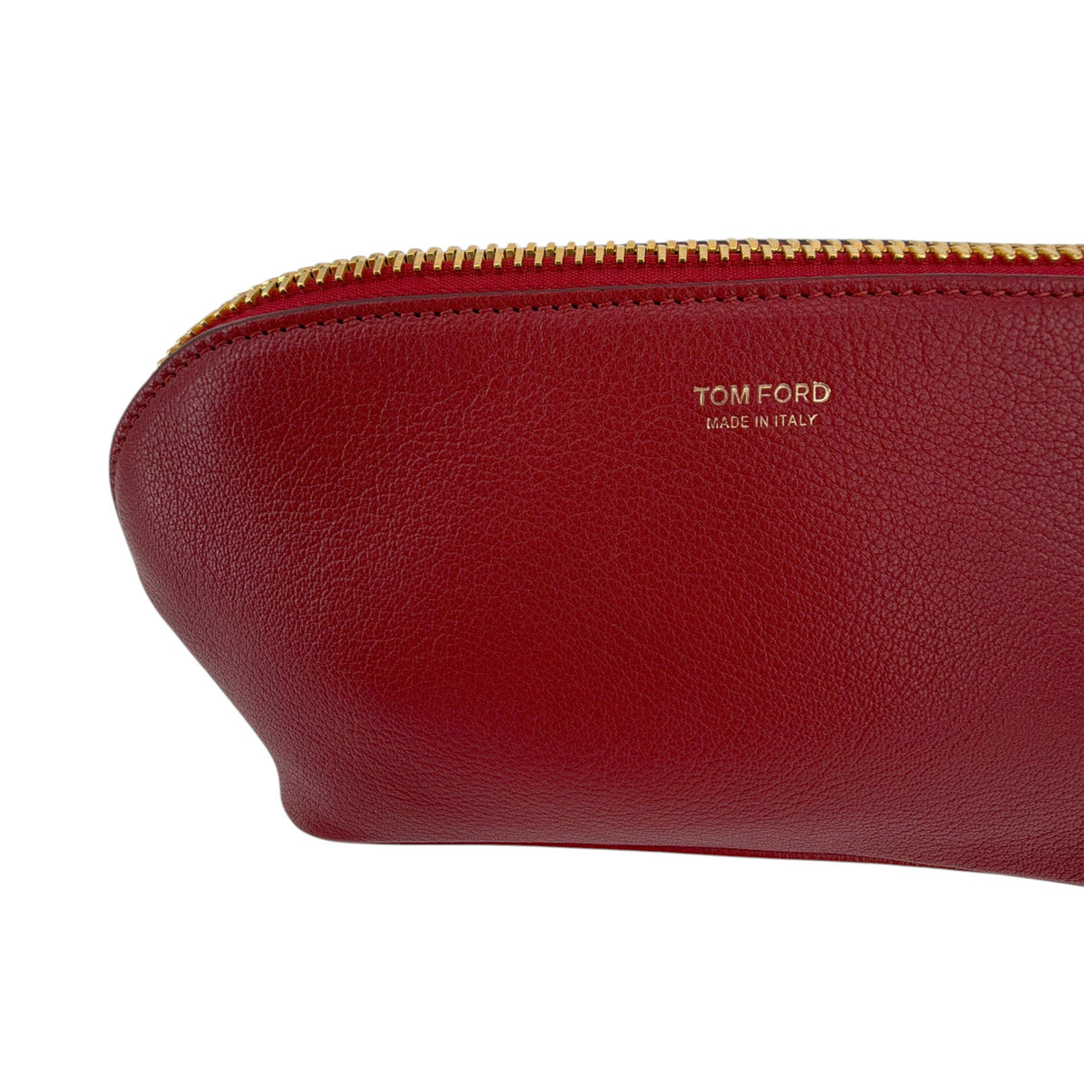 TOM FORD Leather Cosmetic Case Pouch Bag in Red