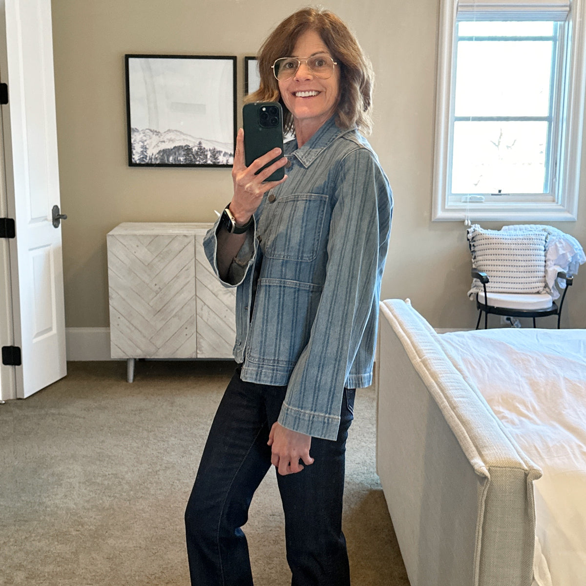 VERONICA BEARD Dahl Striped Denim Jacket S