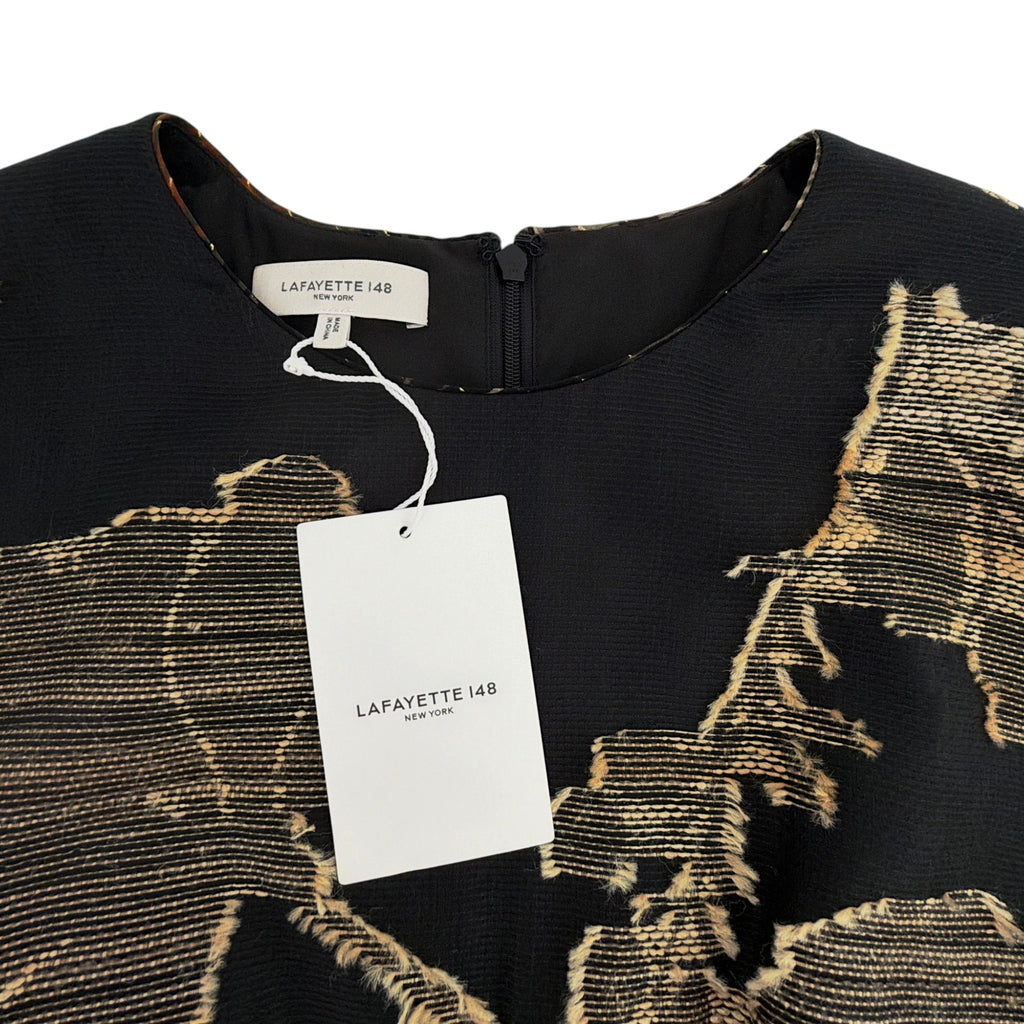 LAFAYETTE 148 New York Jacquard Silk Evening Gown in Black 4|S