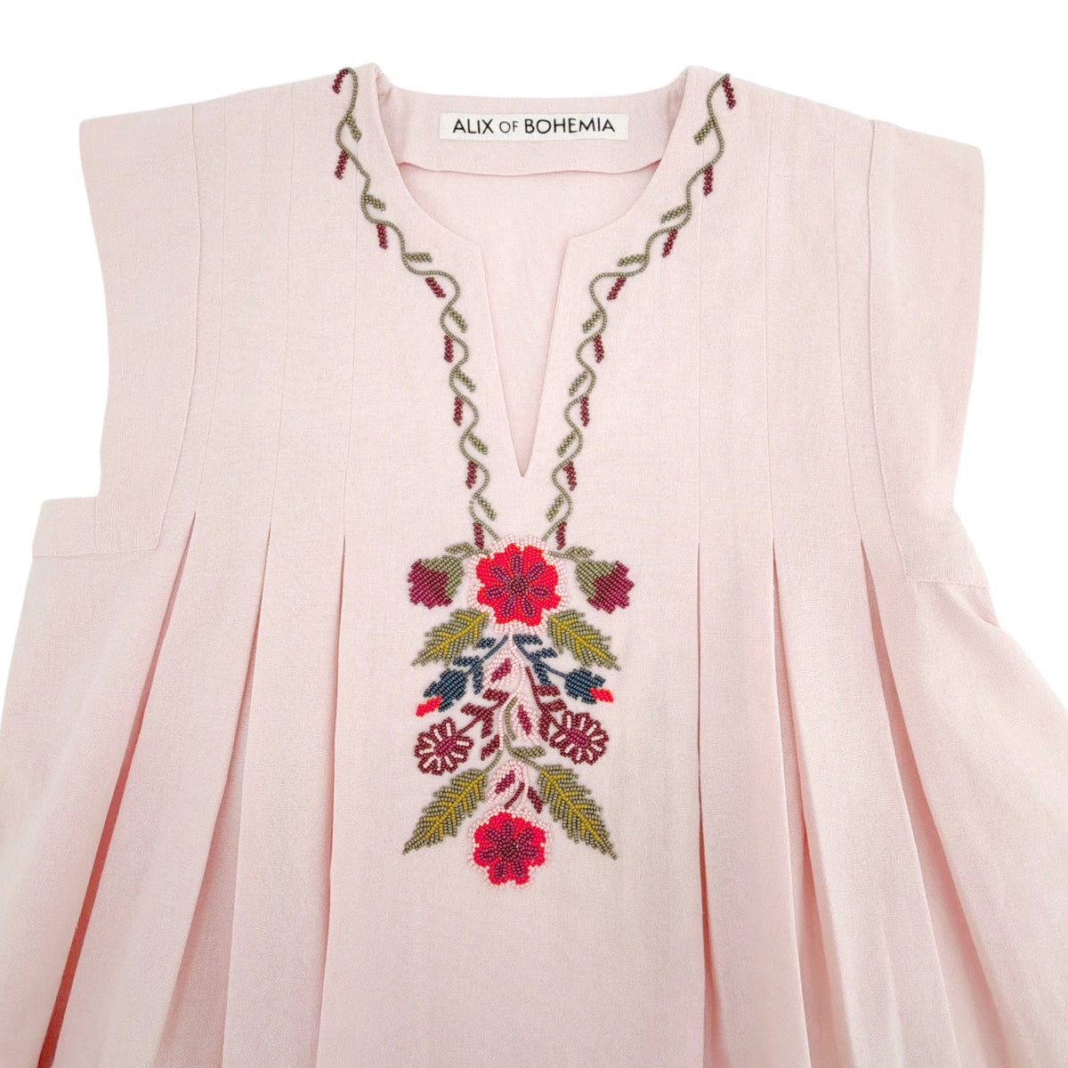 ALIX of BOHEMIA Nadine Heirloom Flora Top in Light Pink S