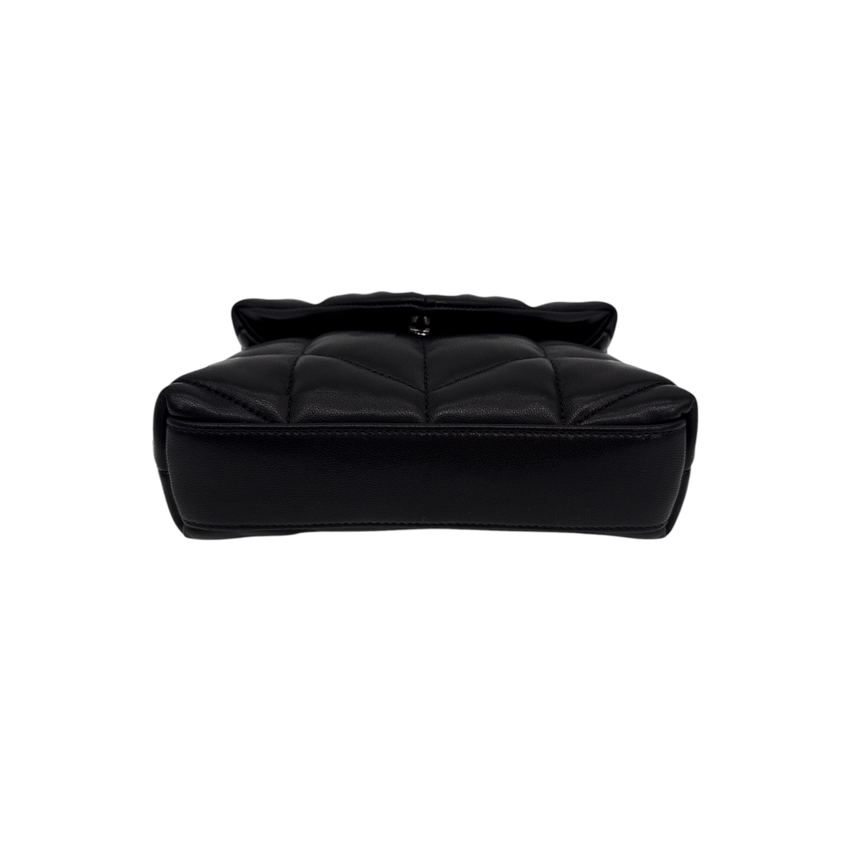 SAINT LAURENT Loulou Toy Puffer Pouch Clutch Bag in Lambskin in Black