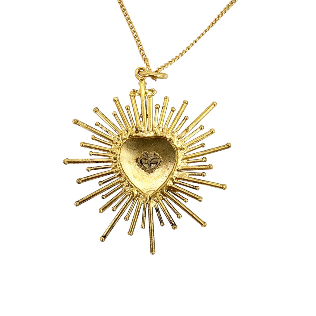 VSA Sacred Flame Charm Necklace in Gold 20"