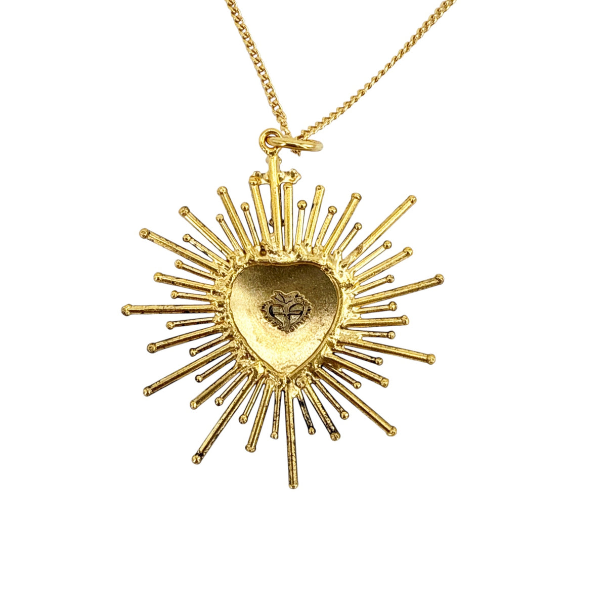 VSA Sacred Flame Charm Necklace in Gold 20"
