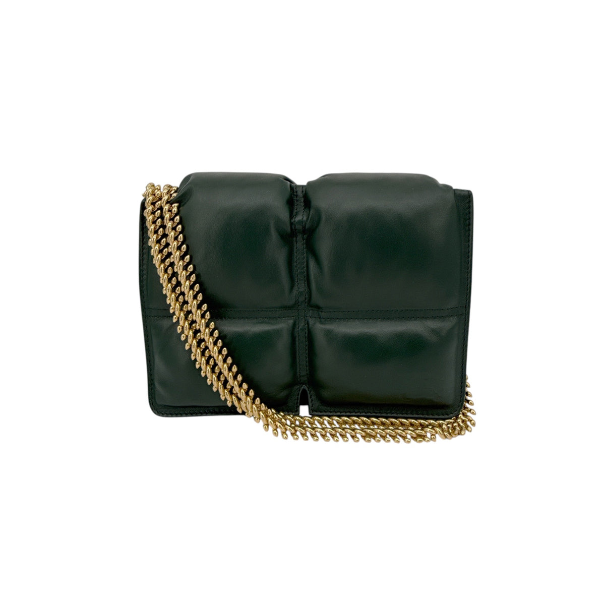 BURBERRY Snip Chain Bag Puffy Nappa Leather in Vine