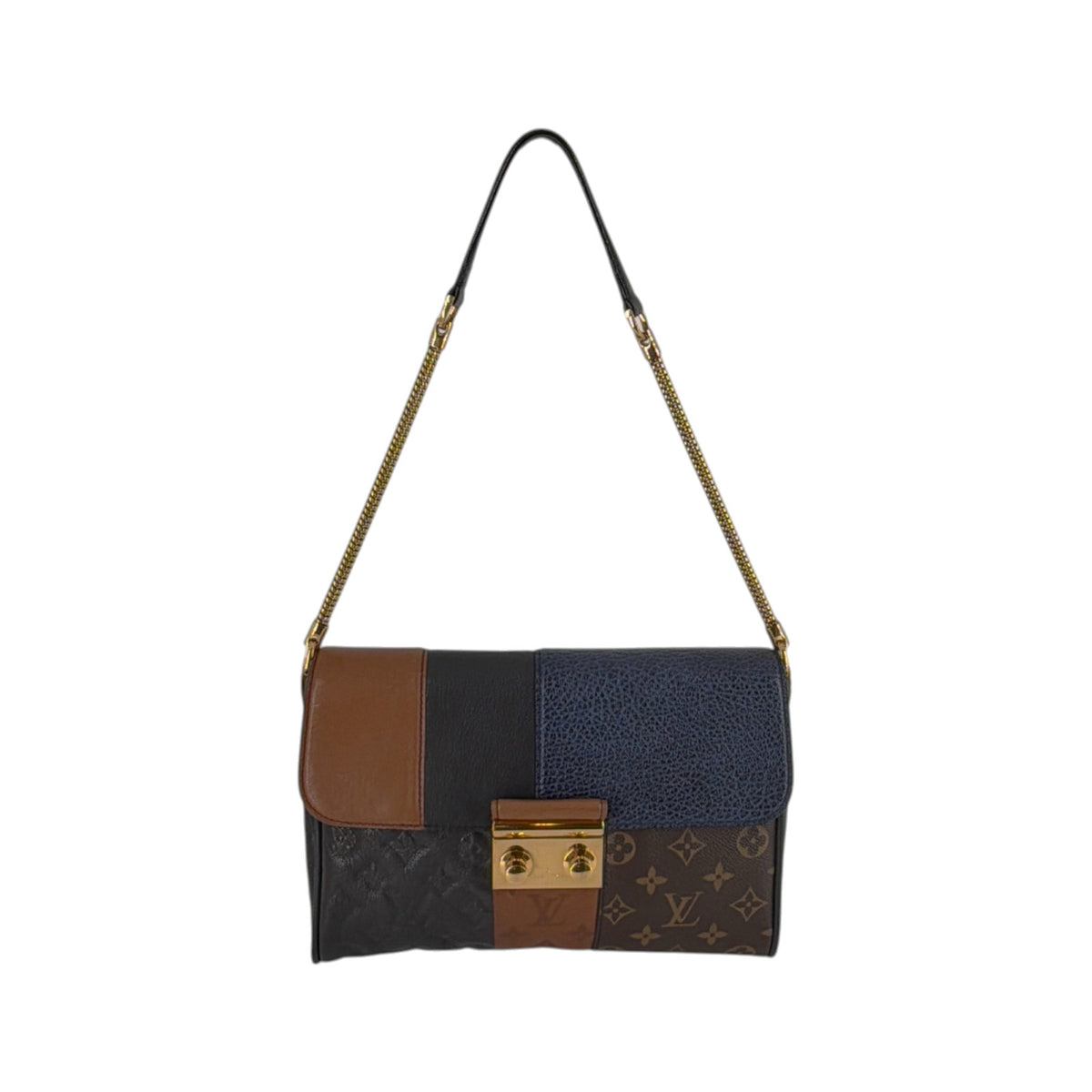 LOUIS VUITTON Limited Edition Monogram Blocks Pochette Plate Marine