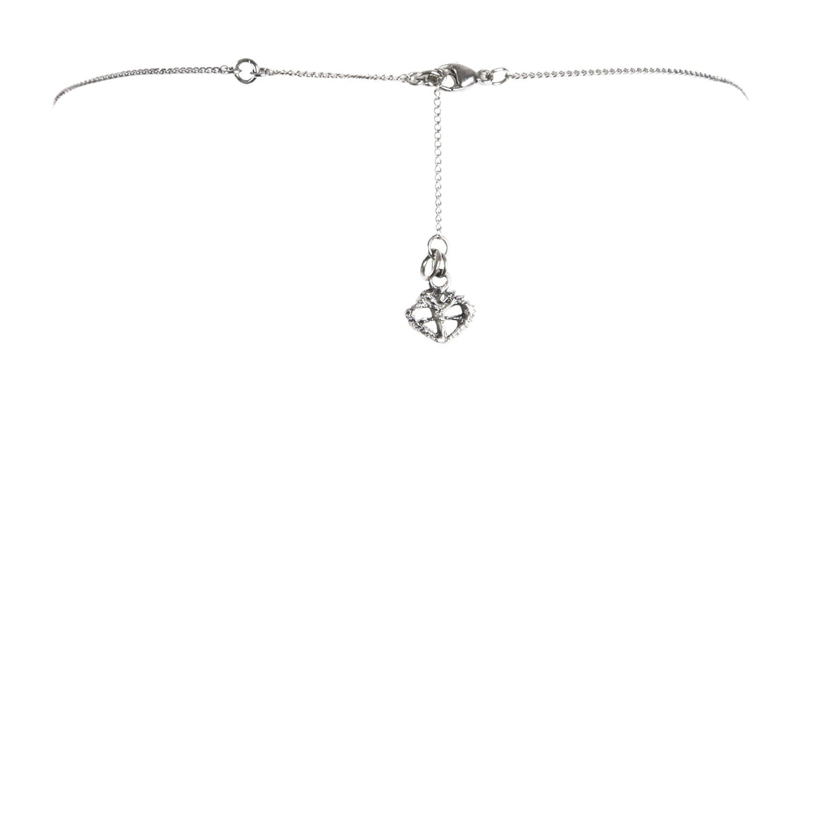 VSA Queen of Hearts Petite Logo Necklace Silver