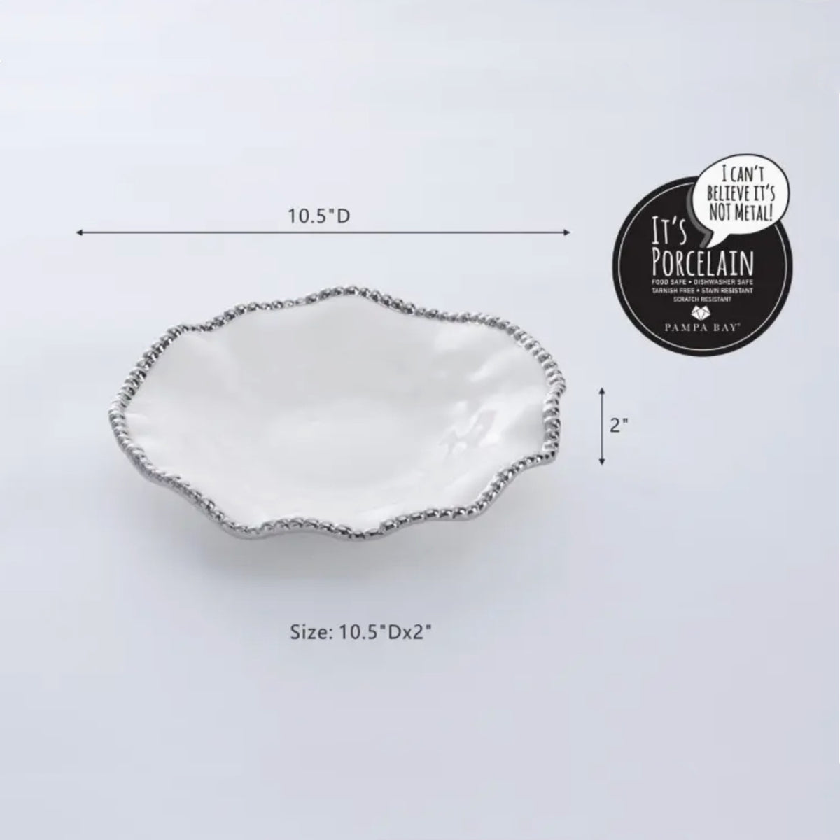PAMPA BAY Salerno Round Serving Piece in Silver