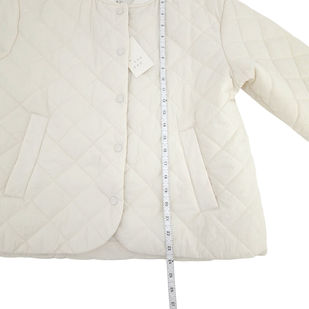 A NEW DAY Water Resistant Quilted Bomber Jacket in Cream XS