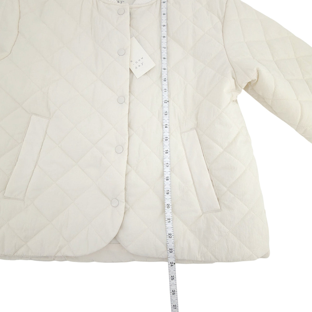 A NEW DAY Water Resistant Quilted Bomber Jacket in Cream XS