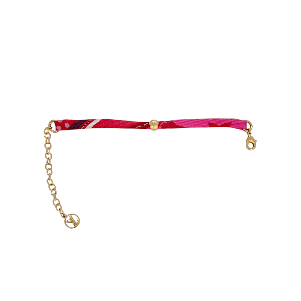 LOUIS VUITTON Silk Be Mindful Bracelet in Red & Pink