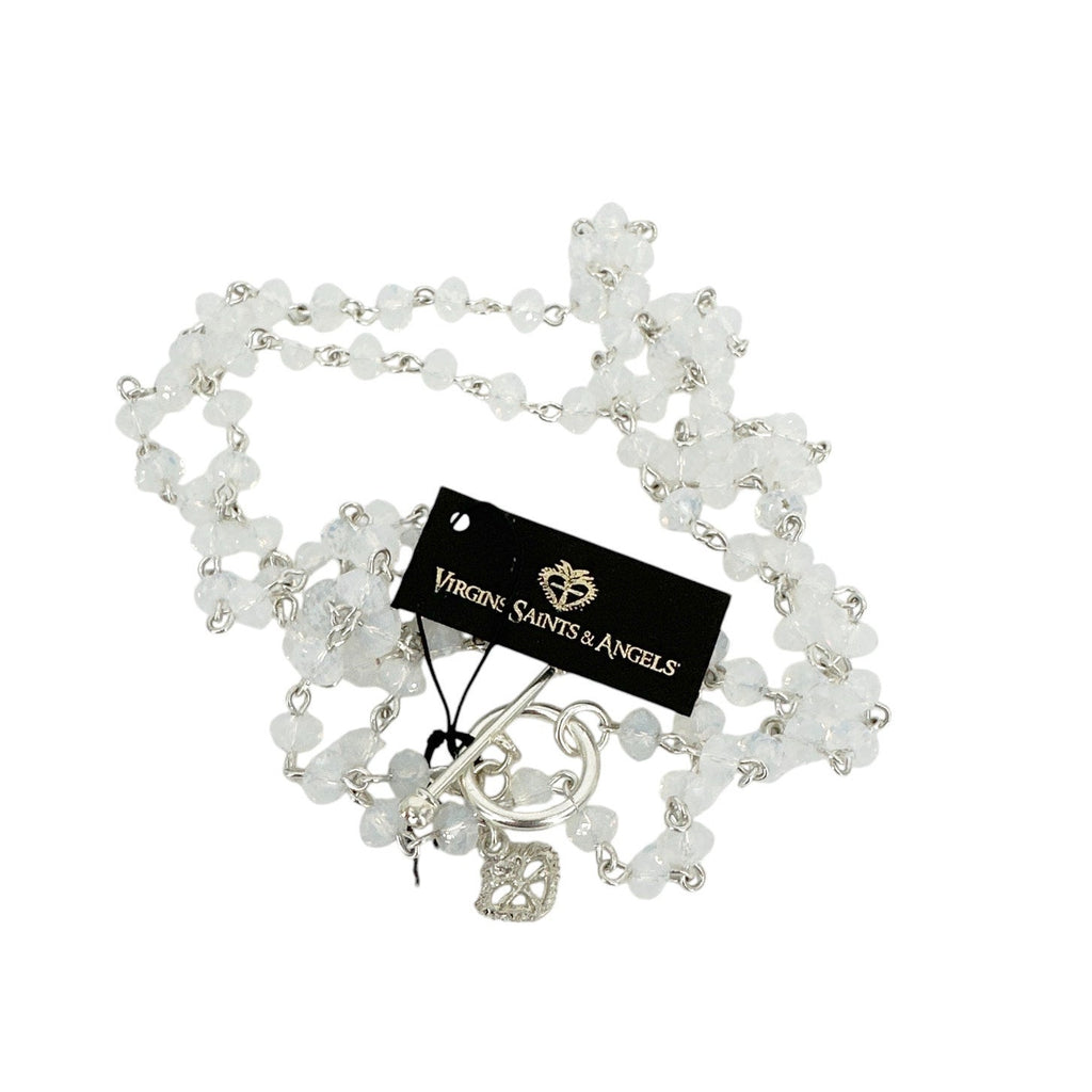 VIRGINS SAINTS & ANGELS VSA Delfina Rondelle White Opal & Silver