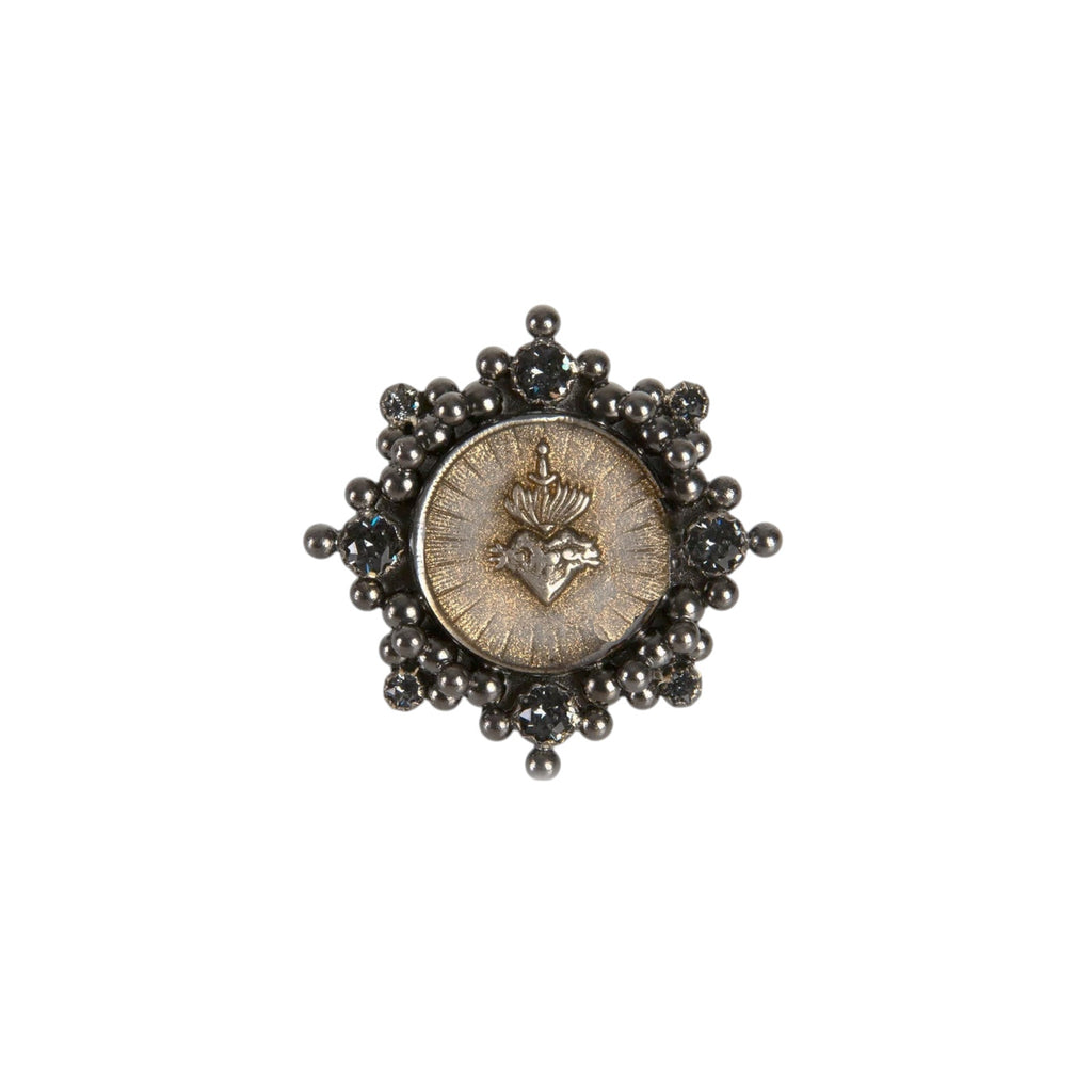 VSA Cloister Sacred Heart Ring Gunmetal Size 6