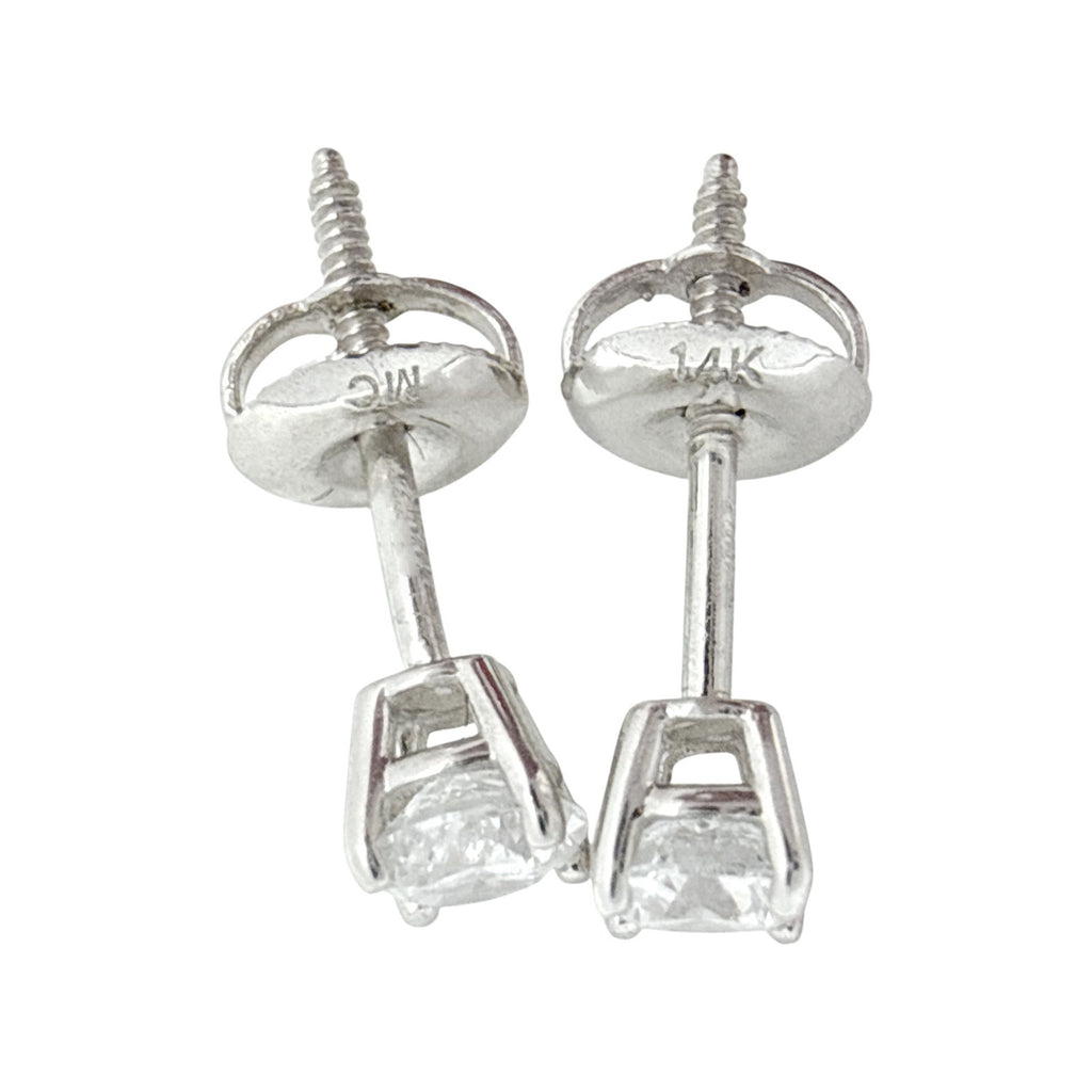 DIAMOND Certified Lab-Grown Solitaire Stud Earrings .5 CTW in 14k White Gold
