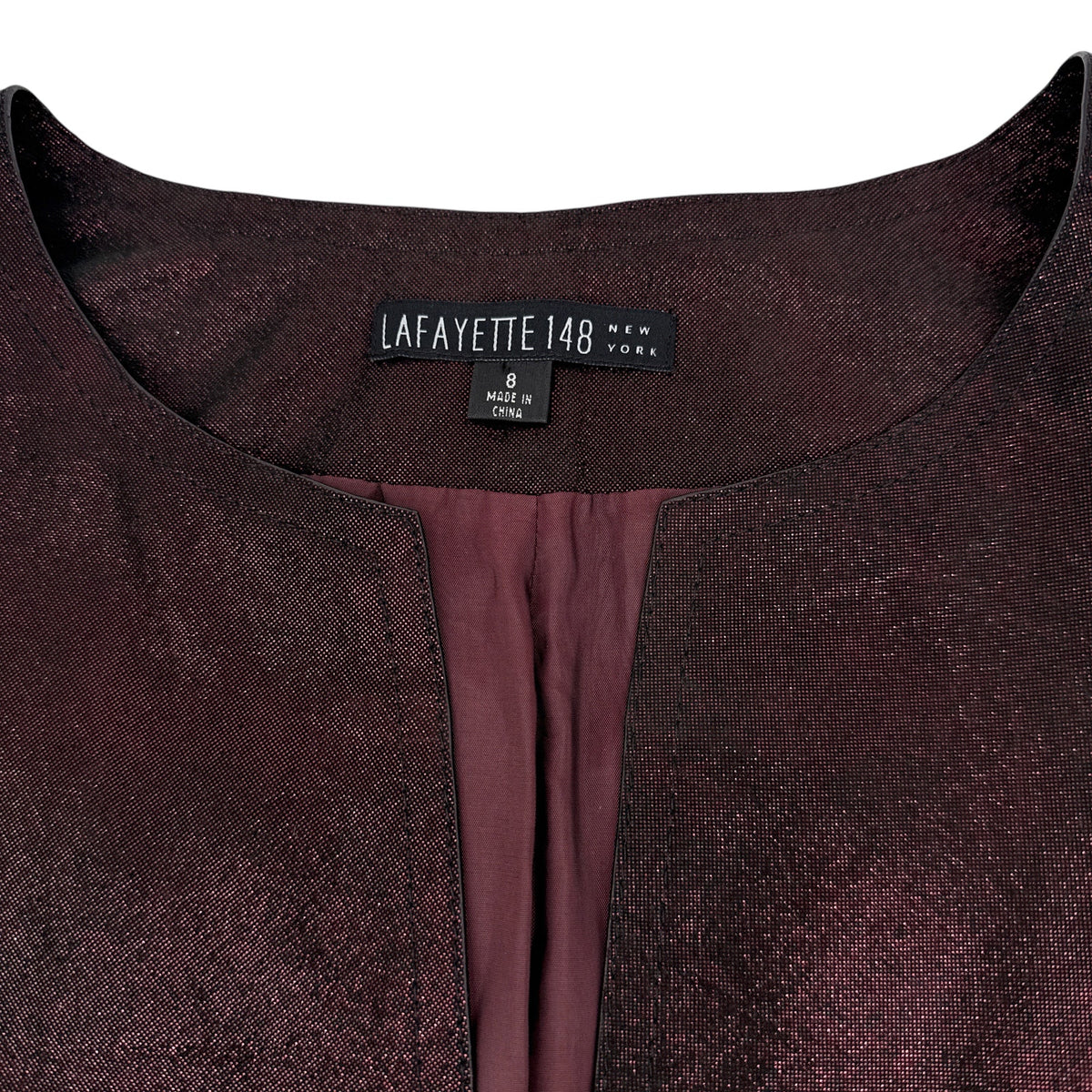 LAFAYETTE 148 New York 3/4 Sleeve Ritchie Leather Jacket in Beet 8|M