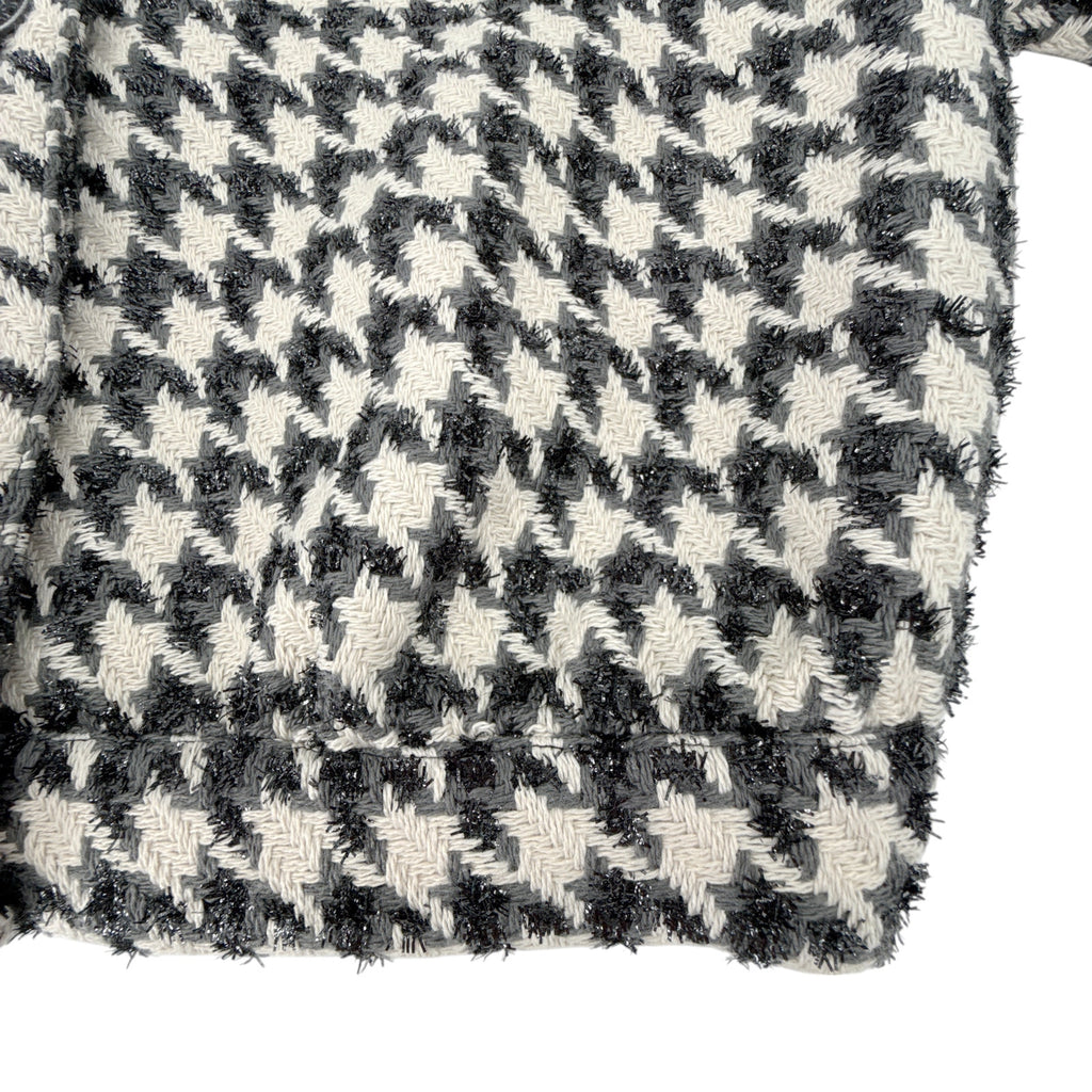 L'AGENCE Cove Crop Short Sleeve Jacket in Houndstooth 2