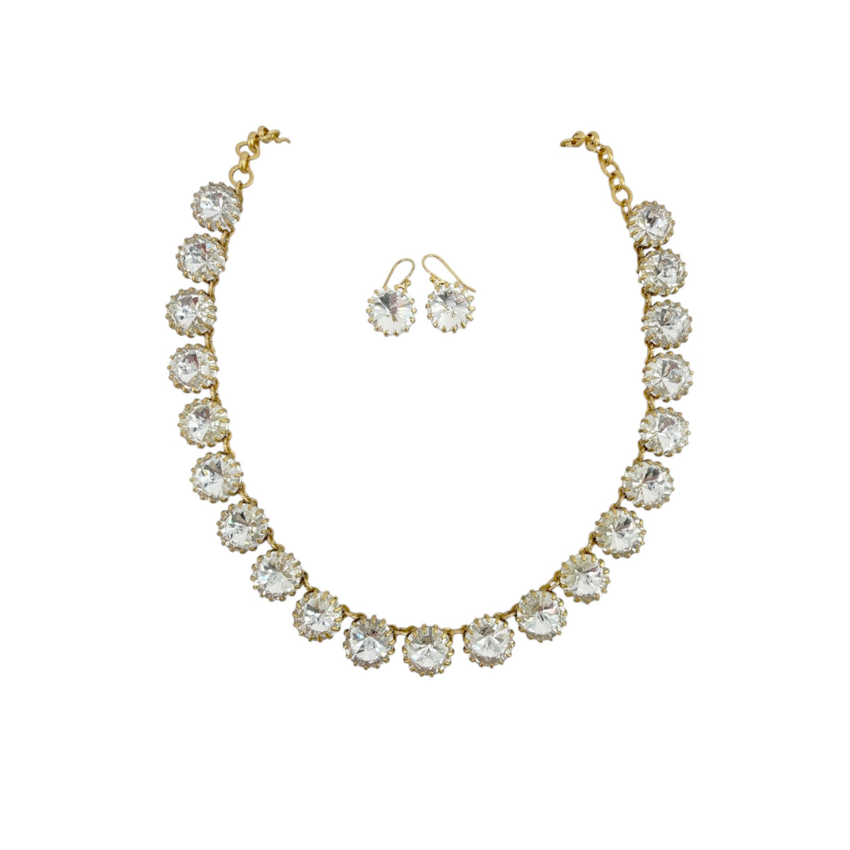 J.CREW Crystal Venus Flytrap Statement Necklace & Earring Set