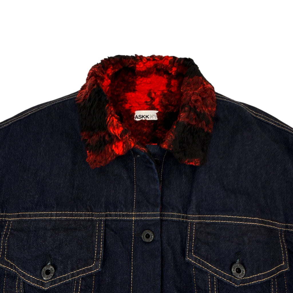 ASKK NY Nova Lined Jacket in Indigo Plaid 1|S