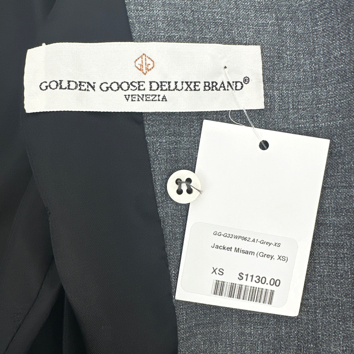 GOLDEN GOOSE Misam Double Breasted Blazer Jacket in Grey XS