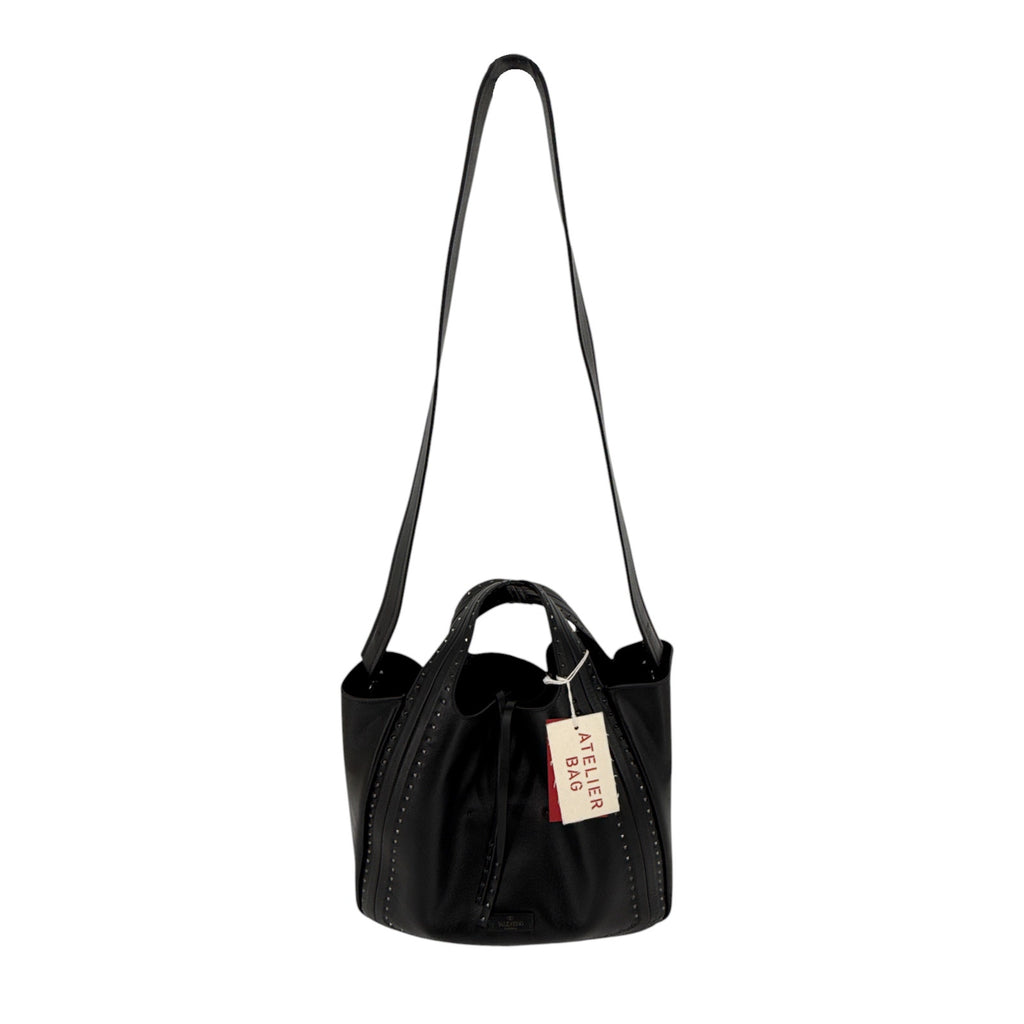 VALENTINO GARAVANI Small Atelier Bag 01 Metal Stitch Edition Tote Bag In Black