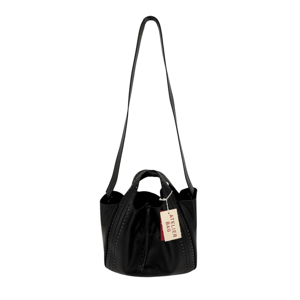 VALENTINO GARAVANI Small Atelier Bag 01 Metal Stitch Edition Tote Bag In Black