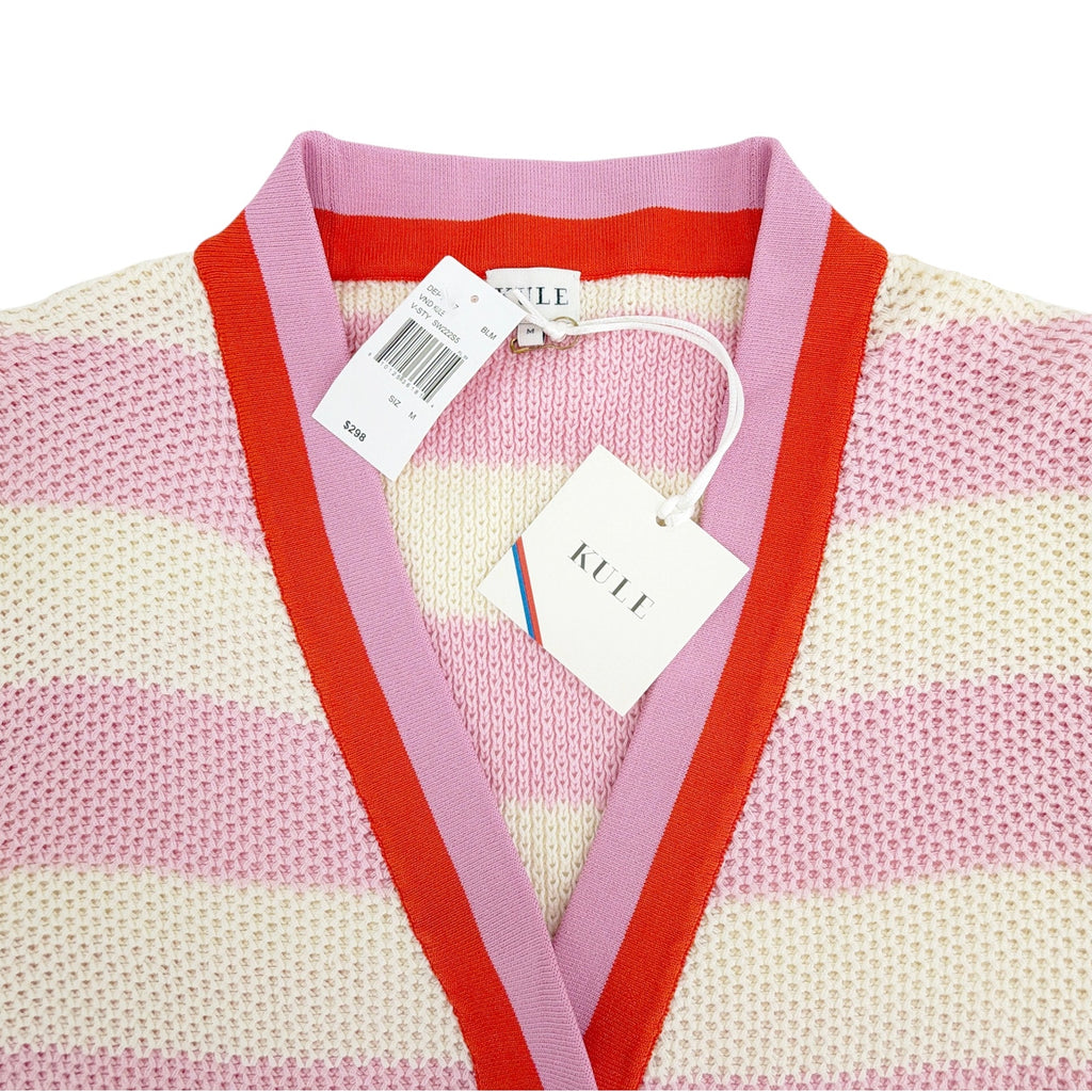 KULE The Raven Cardigan in Cream & Pink M