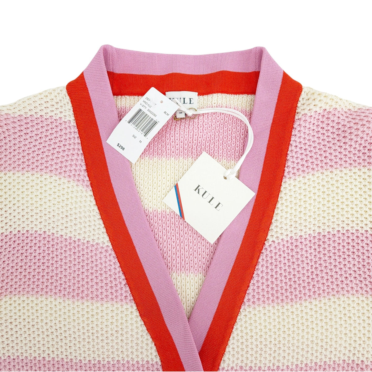 KULE The Raven Cardigan in Cream & Pink M