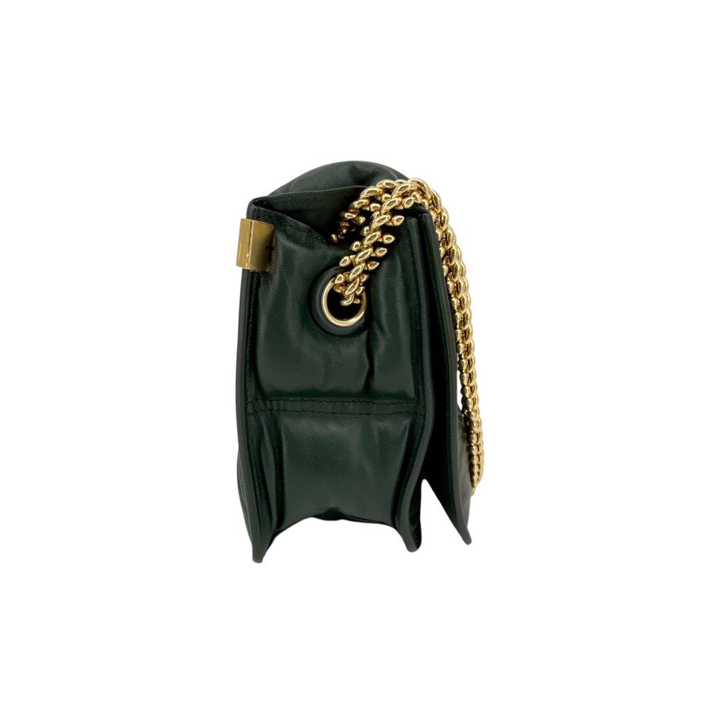 BURBERRY Snip Chain Bag Puffy Nappa Leather in Vine
