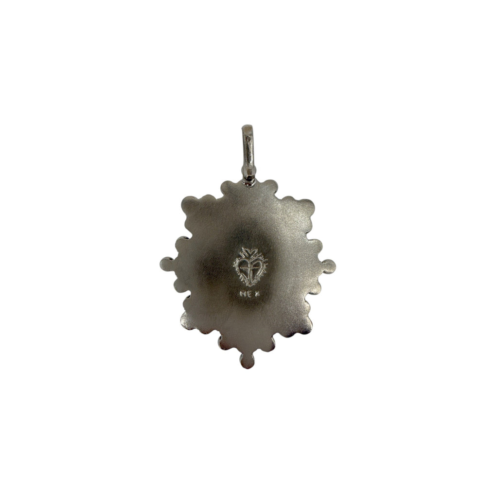 VIRGINS SAINTS & ANGELS VSA Medallion Oval Cloister Sacred Heart in Gunmetal