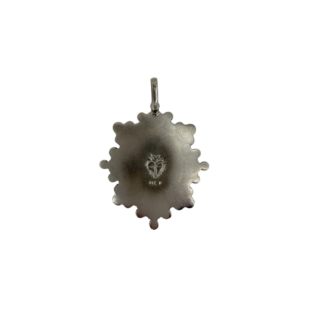 VIRGINS SAINTS & ANGELS VSA Medallion Oval Cloister Sacred Heart in Gunmetal