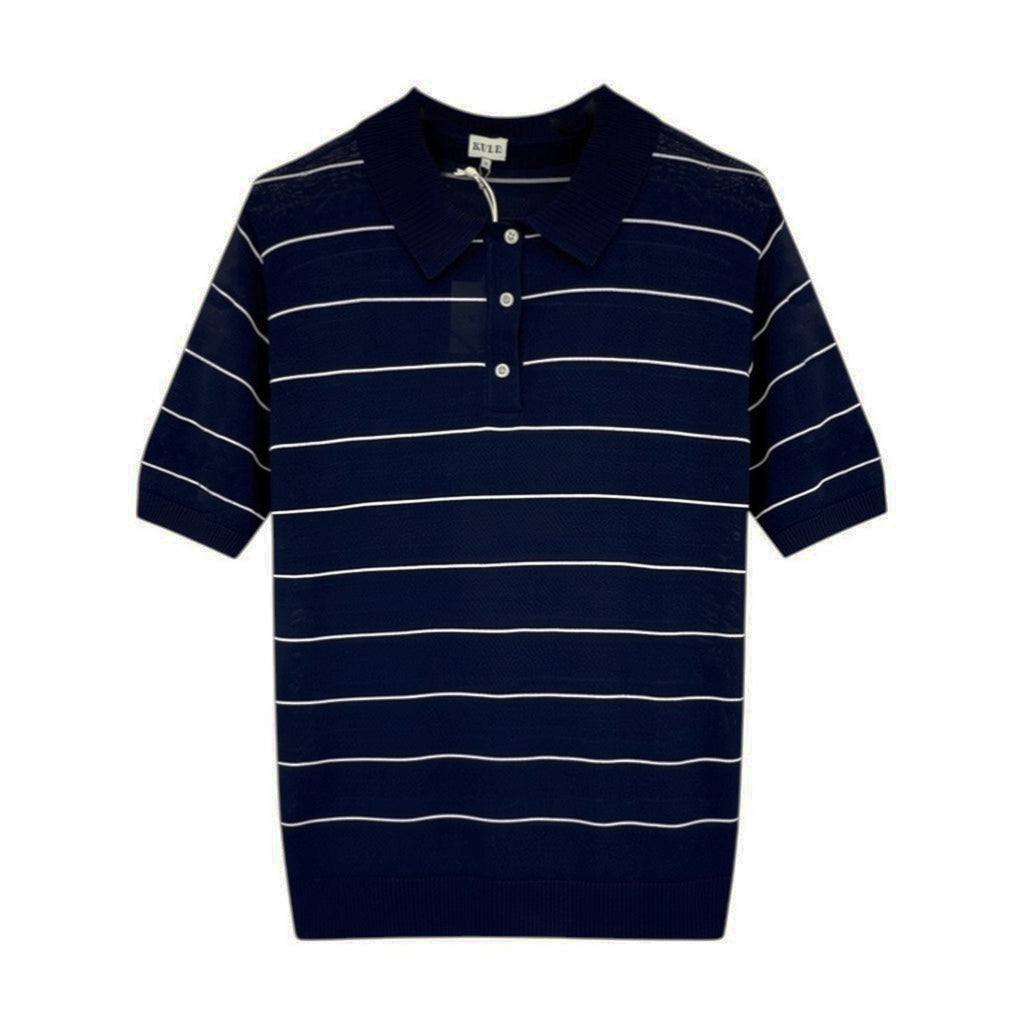 KULE Knit Polo Sweater in Navy L