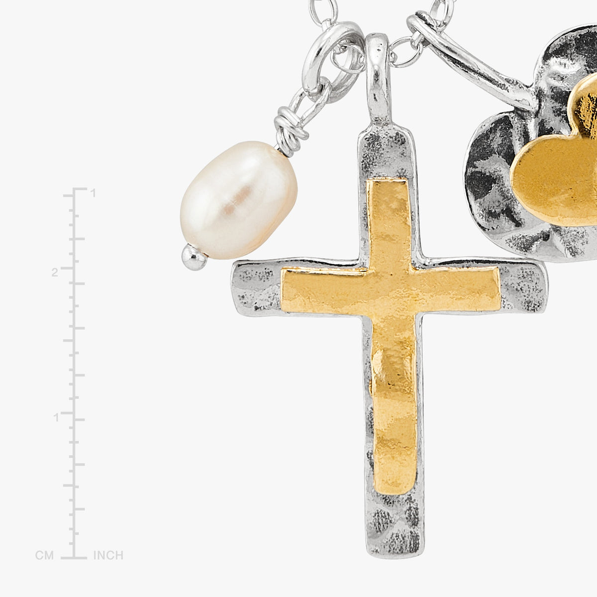 SILPADA Powerful Duo Necklace Gold Plate & Silver Pearl Necklace