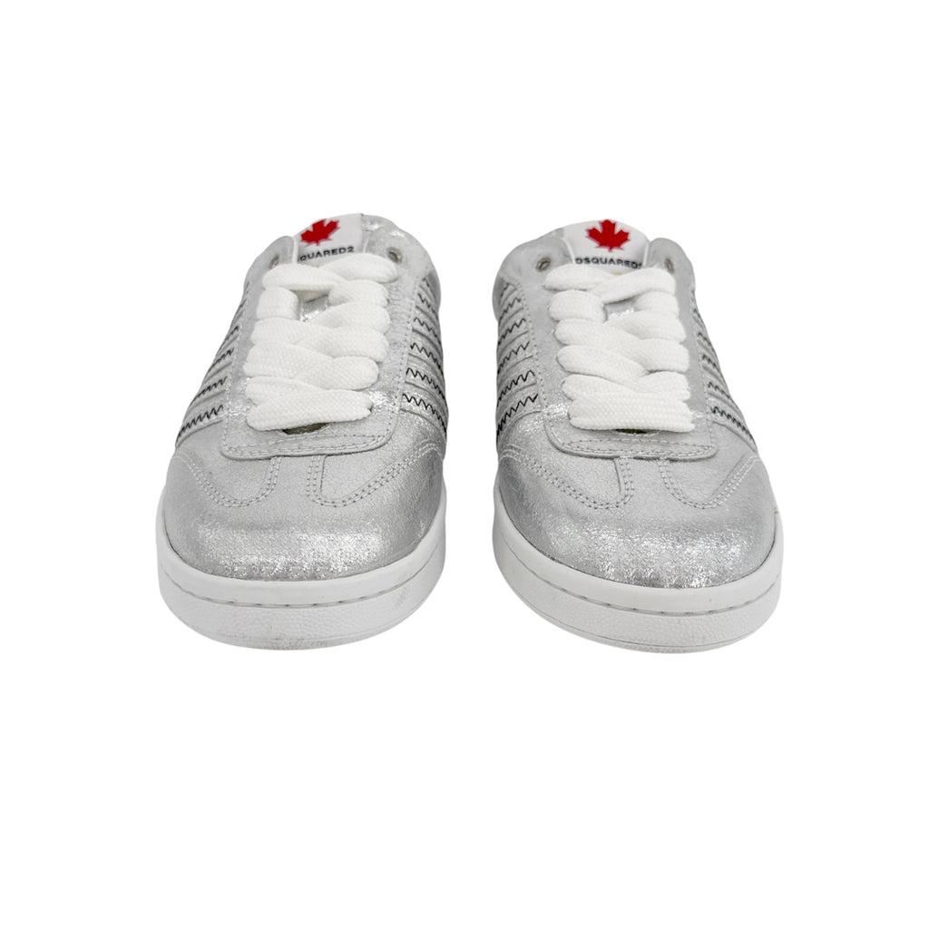 DSQUARED2 Boxer Open Back Mule Sneakers in Silver 37
