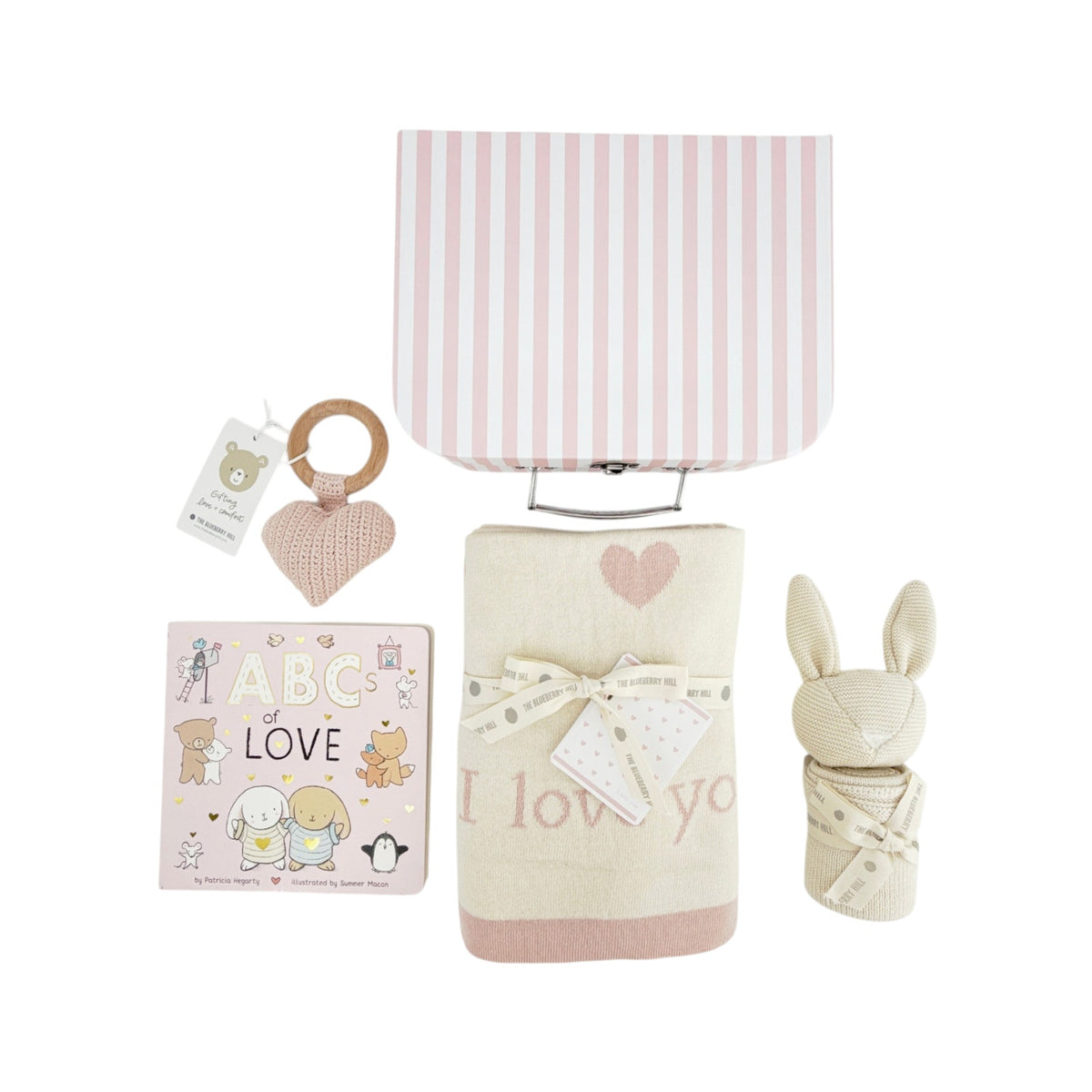 THE BLUEBERRY HILL Heart I Love You Baby Gift Set Paperboard Suitcase Medium