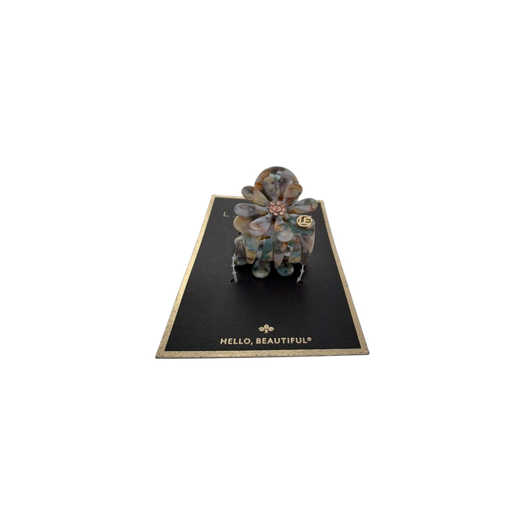 FRANCE LUXE L. ERICKSON Lane Claw Clip Blue & Tan
